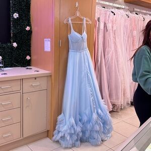 size 2 light blue mesh bodice smarts 2024 prom dress